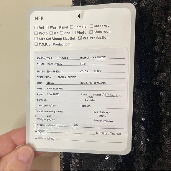 NWT OPEN EDIT Black Sequin High-Rise Pant with Zippered Ankle, Small - Picture 10 of 11